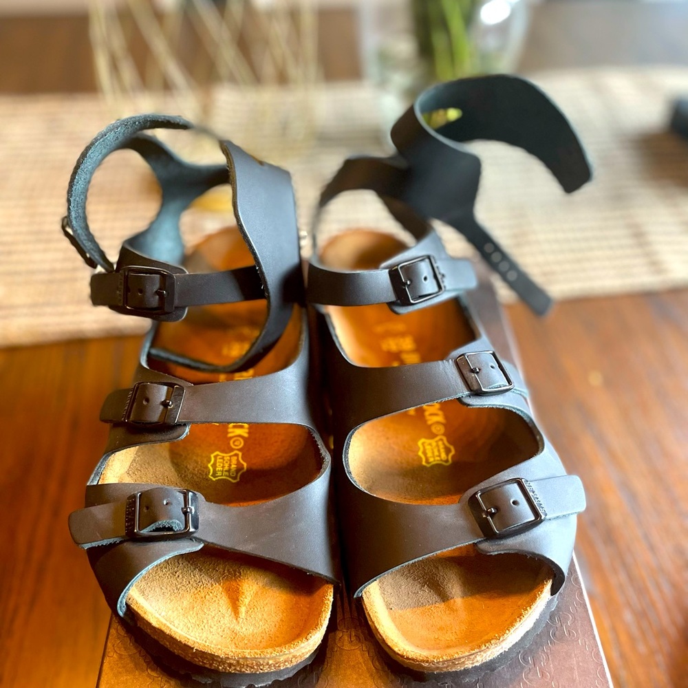 Birkenstock.  Gladiator sandals.
